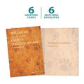Load image into Gallery viewer, The cover and inside of Tree-Free’s Unawakened Soul card, along with the following text: “6 greeting cards, 6 matching envelopes”