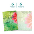 Load image into Gallery viewer, The cover and inside of Tree-Free’s Your Smile card, along with the following text: “6 greeting cards, 6 matching envelopes”