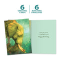 Load image into Gallery viewer, The cover and inside of Tree-Free’s Listen card, along with the following text: “6 greeting cards, 6 matching envelopes”