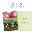 Load image into Gallery viewer, The cover and inside of Tree-Free’s Style & Grace card, along with the following text: “6 greeting cards, 6 matching envelopes”