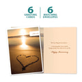 Load image into Gallery viewer, The cover and inside of Tree-Free’s Every Sunrise card, along with the following text: “6 greeting cards, 6 matching envelopes”