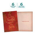 Load image into Gallery viewer, The cover and inside of Tree-Free’s Every Love Story card, along with the following text: “6 greeting cards, 6 matching envelopes”
