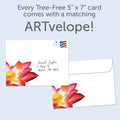 Load image into Gallery viewer, The envelope for Tree-Free’s Happiness Dragonfly card, along with the following text: “Every Tree-Free 5x7 card comes with a matching ARTvelope!”