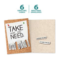 Load image into Gallery viewer, The cover and inside of Tree-Free’s Take What You Need card, along with the following text: “6 greeting cards, 6 matching envelopes”