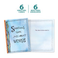 Load image into Gallery viewer, The cover and inside of Tree-Free’s No Words card, along with the following text: “6 greeting cards, 6 matching envelopes”