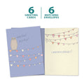 Load image into Gallery viewer, The cover and inside of Tree-Free’s Woo Hoo Owl card, along with the following text: “6 greeting cards, 6 matching envelopes”