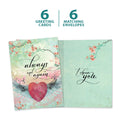 Load image into Gallery viewer, The cover and inside of Tree-Free’s Choose You Again card, along with the following text: “6 greeting cards, 6 matching envelopes”