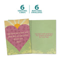 Load image into Gallery viewer, The cover and inside of Tree-Free’s Loved Well Pawprints card, along with the following text: “6 greeting cards, 6 matching envelopes”