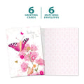 Load image into Gallery viewer, The cover and inside of Tree-Free’s Thinking Of You Butterfly card, along with the following text: “6 greeting cards, 6 matching envelopes”
