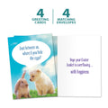 Load image into Gallery viewer, The cover and inside of Tree-Free’s Easter Secret card, along with the following text: “4 greeting cards, 4 matching envelopes”