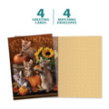 Load image into Gallery viewer, The cover and inside of Tree-Free’s Autumn Kisses card, along with the following text: “4 greeting cards, 4 matching envelopes”
