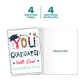 Load image into Gallery viewer, The cover and inside of Tree-Free’s Well Done Grad card, along with the following text: “4 greeting cards, 4 matching envelopes”