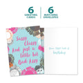 Load image into Gallery viewer, The cover and inside of Tree-Free’s Sassy Classy card, along with the following text: “6 greeting cards, 6 matching envelopes”