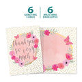 Load image into Gallery viewer, The cover and inside of Tree-Free’s Boho Thank You card, along with the following text: “6 greeting cards, 6 matching envelopes”