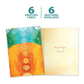 Load image into Gallery viewer, The cover and inside of Tree-Free’s Us Always card, along with the following text: “6 greeting cards, 6 matching envelopes”