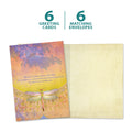 Load image into Gallery viewer, The cover and inside of Tree-Free’s What Lies Behind card, along with the following text: “6 greeting cards, 6 matching envelopes”