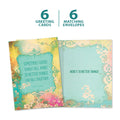 Load image into Gallery viewer, The cover and inside of Tree-Free’s Better Things card, along with the following text: “6 greeting cards, 6 matching envelopes”