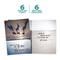 Load image into Gallery viewer, The cover and inside of Tree-Free’s New Perspective card, along with the following text: “6 greeting cards, 6 matching envelopes”