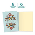 Load image into Gallery viewer, The cover and inside of Tree-Free’s Botanical Butterflies card, along with the following text: “6 greeting cards, 6 matching envelopes”
