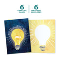 Load image into Gallery viewer, The cover and inside of Tree-Free’s Brighten My World card, along with the following text: “6 greeting cards, 6 matching envelopes”