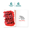 Load image into Gallery viewer, The cover and inside of Tree-Free’s Make The Days Count card, along with the following text: “6 greeting cards, 6 matching envelopes”
