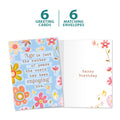 Load image into Gallery viewer, The cover and inside of Tree-Free’s The World Enjoys You card, along with the following text: “6 greeting cards, 6 matching envelopes”