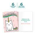 Load image into Gallery viewer, The cover and inside of Tree-Free’s Magical Cat Unicorn card, along with the following text: “6 greeting cards, 6 matching envelopes”