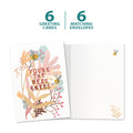 Load image into Gallery viewer, The cover and inside of Tree-Free’s You're The Bees Knees card, along with the following text: “6 greeting cards, 6 matching envelopes”