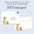 Load image into Gallery viewer, The envelope for Tree-Free’s Adventure Awaits card, along with the following text: “Every Tree-Free 5x7 card comes with a matching ARTvelope!”
