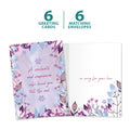 Load image into Gallery viewer, The cover and inside of Tree-Free’s Floral Paws card, along with the following text: “6 greeting cards, 6 matching envelopes”