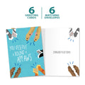 Load image into Gallery viewer, The cover and inside of Tree-Free’s Round of Appaws card, along with the following text: “6 greeting cards, 6 matching envelopes”
