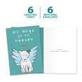 Load image into Gallery viewer, The cover and inside of Tree-Free’s Dog Heaven Pet card, along with the following text: “6 greeting cards, 6 matching envelopes”