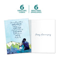 Load image into Gallery viewer, The cover and inside of Tree-Free’s Side by Side card, along with the following text: “6 greeting cards, 6 matching envelopes”
