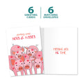 Load image into Gallery viewer, The cover and inside of Tree-Free’s Hogs and Kisses card, along with the following text: “6 greeting cards, 6 matching envelopes”