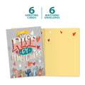 Load image into Gallery viewer, The cover and inside of Tree-Free’s We Rise card, along with the following text: “6 greeting cards, 6 matching envelopes”