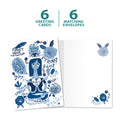 Load image into Gallery viewer, The cover and inside of Tree-Free’s Find Peace card, along with the following text: “6 greeting cards, 6 matching envelopes”