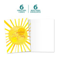 Load image into Gallery viewer, The cover and inside of Tree-Free’s Positive Vibes Only card, along with the following text: “6 greeting cards, 6 matching envelopes”