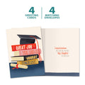 Load image into Gallery viewer, The cover and inside of Tree-Free’s Holiday Mittens card, along with the following text: “4 greeting cards, 4 matching envelopes”