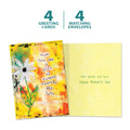 Load image into Gallery viewer, The cover and inside of Tree-Free’s Gift of Warmth card, along with the following text: “4 greeting cards, 4 matching envelopes”