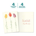 Load image into Gallery viewer, The cover and inside of Tree-Free’s Patience Kindness card, along with the following text: “4 greeting cards, 4 matching envelopes”
