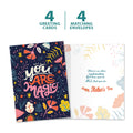 Load image into Gallery viewer, The cover and inside of Tree-Free’s You Are Magic card, along with the following text: “4 greeting cards, 4 matching envelopes”