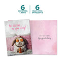 Load image into Gallery viewer, The cover and inside of Tree-Free’s Spa Day card, along with the following text: “6 greeting cards, 6 matching envelopes”