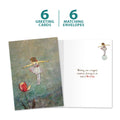 Load image into Gallery viewer, The cover and inside of Tree-Free’s Floating On A Bubble card, along with the following text: “6 greeting cards, 6 matching envelopes”