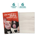 Load image into Gallery viewer, The cover and inside of Tree-Free’s BFFs card, along with the following text: “6 greeting cards, 6 matching envelopes”