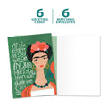 Load image into Gallery viewer, The cover and inside of Tree-Free’s Stronger than you think card, along with the following text: “6 greeting cards, 6 matching envelopes”