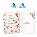 Load image into Gallery viewer, The cover and inside of Tree-Free’s Unlimited Empathy card, along with the following text: “6 greeting cards, 6 matching envelopes”