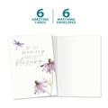 Load image into Gallery viewer, The cover and inside of Tree-Free’s Memory A Blessing card, along with the following text: “6 greeting cards, 6 matching envelopes”