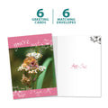 Load image into Gallery viewer, The cover and inside of Tree-Free’s All-In card, along with the following text: “6 greeting cards, 6 matching envelopes”