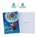 Load image into Gallery viewer, The cover and inside of Tree-Free’s Believe Mouse card, along with the following text: “6 greeting cards, 6 matching envelopes”