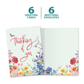 Load image into Gallery viewer, The cover and inside of Tree-Free’s Rainbow Florals card, along with the following text: “6 greeting cards, 6 matching envelopes”